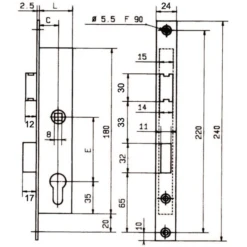 Serrure Pêne Dormant 1/2 Tour Coffre 92MTX 1 Point 780/36 Sans Gâche