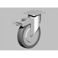 Roulette Polypro. Gris TPE Frein Ø125 100kg : PRODIF-SOMEC 024557