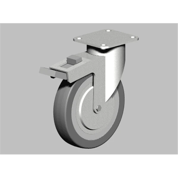 Roulette Polypro. Gris TPE Frein Ø125 100kg : PRODIF-SOMEC 024557 3 Roulette Polypro. Gris TPE Frein Ø125 100kg : PRODIF-SOMEC 024557