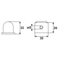 Ensemble De 2 Arrêts En Inox 304 Torbel Pour Espagnolette Plate