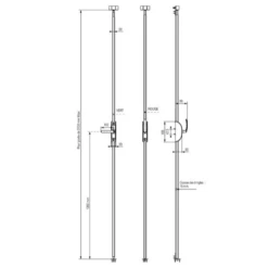 Crémone Pompier à Béquille Rotative Vachette Véolis Grise Fermeture 2 Points Avec Tringle