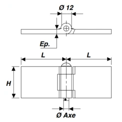 Charnière à Souder Acier 3 Nœuds Pour Porte En Métal - 12 X 45 X 60 Mm