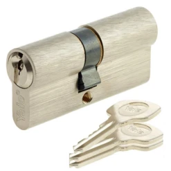 Cylindre Européen Yale YC500+ Nickelé - 3 Clés - 30 X 40 Mm