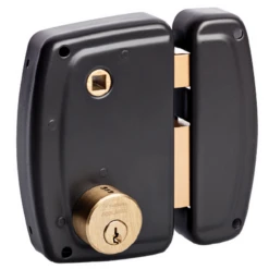 Serrure En Applique Verticale à Cylindre Rond Vachette Gris Sens Droit