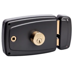 Serrure En Applique Horizontale à Fouillot Cylindre Rond Vachette Droit