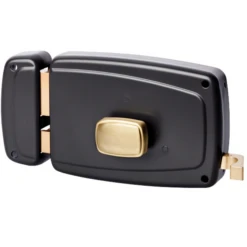 Serrure En Applique à Tirage Pour Garage Cylindre Rond Et Bouton Gauche