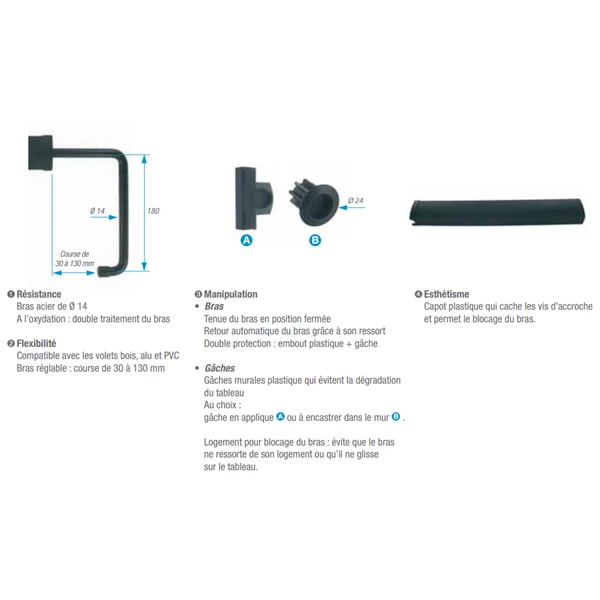 Verrouille Volet Double 1 Vantail Noir Diamètre 14 Mm 3517650583793 6 Verrouille Volet Double 1 Vantail Noir Diamètre 14 Mm 3517650583793 – Image 4