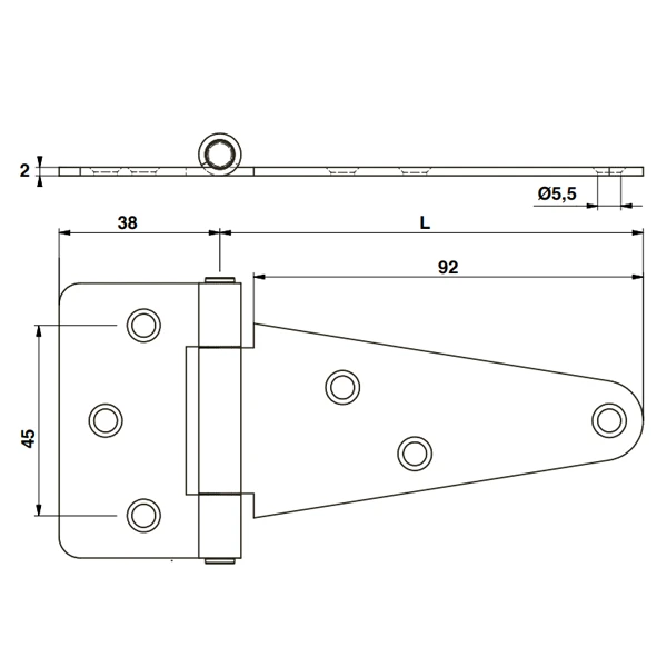 Penture Anglaise Percée Torbel Acier Inoxydable 316L - Longueur 150 Mm 4 Penture Anglaise Percée Torbel Acier Inoxydable 316L - Longueur 150 Mm – Image 2