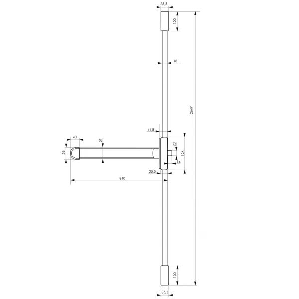 Serrure Antipanique 2/3 Points Thirard S-Push - Gris - 2635 Mm Max 4 Serrure Antipanique 2/3 Points Thirard S-Push - Gris - 2635 Mm Max – Image 2