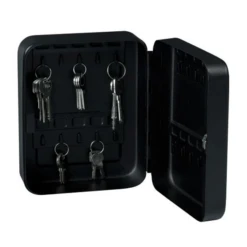 Armoire Clefs Murale Métallique Sécurisée 20 Clefs 3 Chiffres Noir Mat