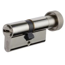 Cylindre à Bouton Vachette Velix - Nickelé - 5 Clés - 30 X 30 Mm