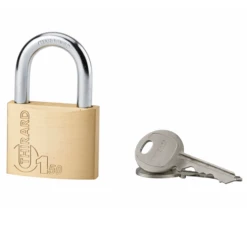 Cadenas Type 1 Corps Laiton 50 Mm Grade 5 Anse Acier Cémenté - 2 Clés - Thirard