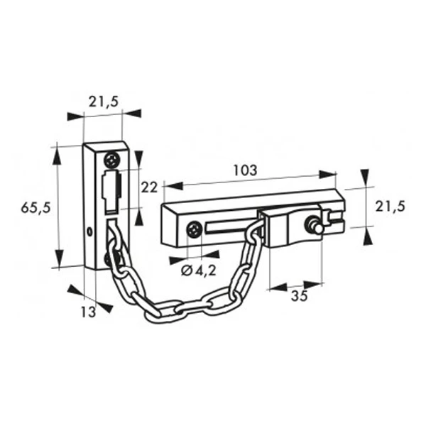 Entrebâilleur De Porte Thirard à Chaîne Acier - Nickel Satin 4 Entrebâilleur De Porte Thirard à Chaîne Acier - Nickel Satin – Image 2