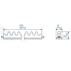 Crémaillère Plastique Mantion 3012CSC Pour Système SOFT-CLOSE - 570 Mm