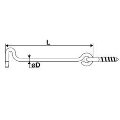 Crochet De Contrevent Torbel En Inox A4 316L Diamètre 4,5 Mm X 100 Mm