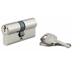 Cylindre De Sûreté - Laiton Nickelé - 30 X 35 Mm