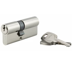 Cylindre De Sûreté - Laiton Nickelé - 30 X 40 Mm