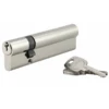 Cylindre De Sûreté - Laiton Nickelé - 30 X 90 Mm -Magasin D'Outils Pour La Maison Élégant cylindre 30x90 1
