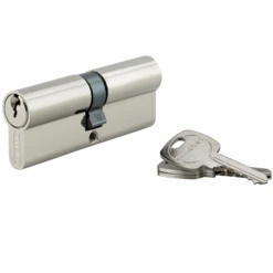 Cylindre De Sûreté - Laiton Nickelé - 40 X 40 Mm - Blister