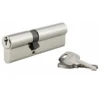 Cylindre De Sûreté - Laiton Nickelé - 40 X 60 Mm -Magasin D'Outils Pour La Maison Élégant cylindre 40x60 1