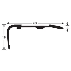 Nez De Marche Percé Alu Incolore Bord Sifflet 40 X 18 Mm Longueur 3 Mètres Romus 13723