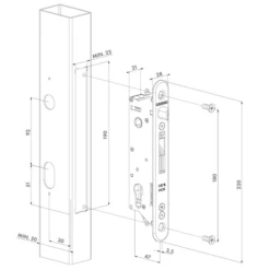 Serrure De Portail à Encastrer Avec Axe De 30 Mm -Magasin D'Outils Pour La Maison Élégant dimensions serrure