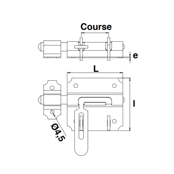 Verrou Box Gâche Targette Cadenas Ø10mm Longueur 65mm Acier Zingué Blanc 4 Verrou Box Gâche Targette Cadenas Ø10mm Longueur 65mm Acier Zingué Blanc – Image 2