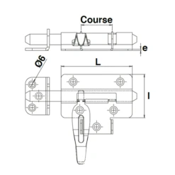 Verrou Box Porte-cadenas Gâche Ø10mm Platine 65mm Inox 316 Brossé