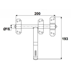 Verrou Vervelle Avec Gâche 16 Mm Longueur 200 Mm Acier Zingué Blanc