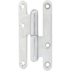 Paumelle Droite Bouts Ronds Sens Droit Acier Zingué Blanc NF 160 X 60 Mm