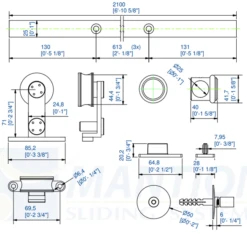 Ensemble Mantion Tub-Design 80 W En Inox - Rail 2,10 M -Magasin D'Outils Pour La Maison Élégant ensemble porte coulissante bois mantion tub design 2