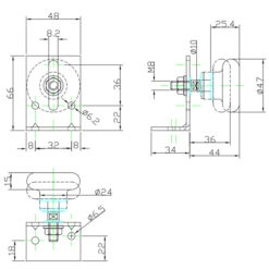 Galet Réglable Mantion 7040 Pour Porte Sectionnelle - Ø 47 Mm - Tige M8 -Magasin D'Outils Pour La Maison Élégant galet 7040 2