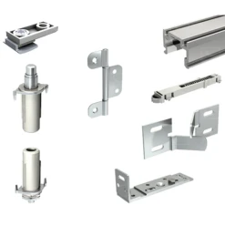 Garniture Pour Portes à 2 Panneaux Sans Guidage Au Sol - Fixation Sur Chant - Avec Rail De 1 M Mantion 5312-100