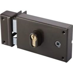Serrure En Applique Horizontale Profil Européen à Fouillot Marron Gauche