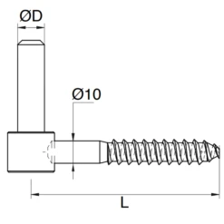 Gond à Vis Bois Torbel En Acier Zingué Noir Diamètre 16 Mm X 84 Mm