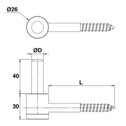 Gond à Vis Bois Torbel Inox 316L Et Laiton Diamètre 16 Mm Longueur 80 Mm -Magasin D'Outils Pour La Maison Élégant gondinox 1