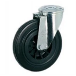 Roulette Oeil Sans Frein Caoutchouc Noir Ø125mm : PRODIF-SOMEC 002056