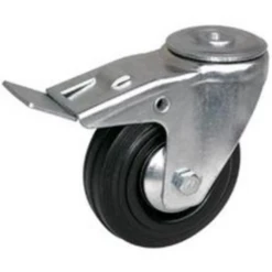 Roulette à Oeil Frein Caoutchouc Noir Ø125mm PRODIF-SOMEC 004056