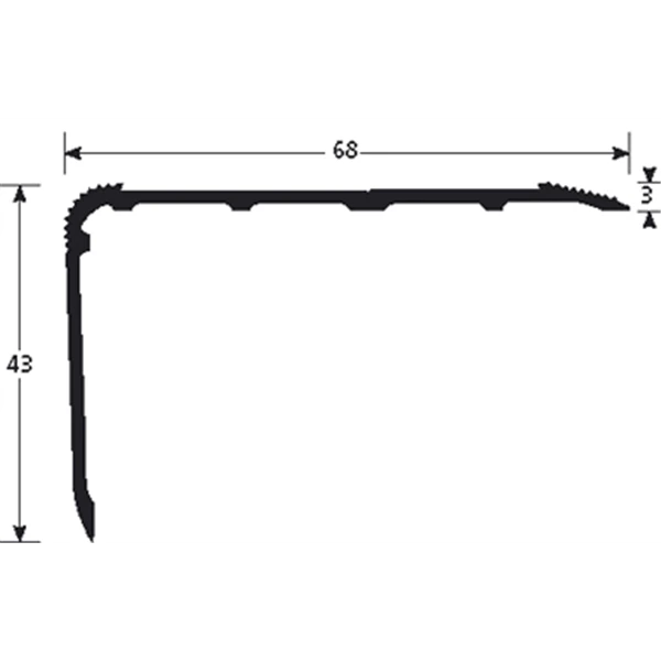Nez De Marche Alu Incolore Bord Sifflet 68 X 43 Mm Longueur 3 Mètres 4 Nez De Marche Alu Incolore Bord Sifflet 68 X 43 Mm Longueur 3 Mètres – Image 2