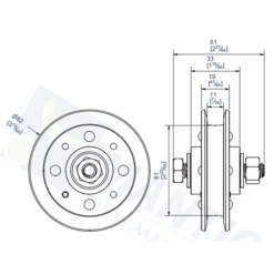 Galet Seul Roc Sport En Acier Mantion 1002A Diamètre 82 Mm 1002A - Lot De 2