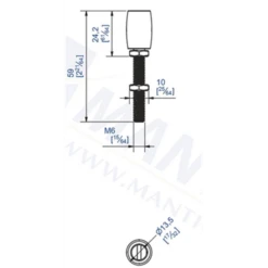 Guide Du Bas 1088 Mantion à Olive Nylon Diamètre 14 Mm Sans Platine