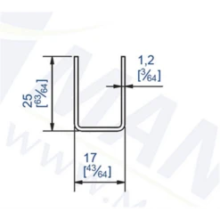 Profil U 25 X 17 Acier Galvanisé Longueur 2 Mètres Mantion 1109/200