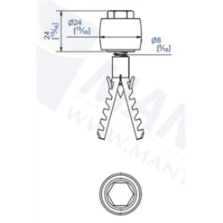 Guide à 1 Olive Nylon Sur Cheville S10 Pour U 30x30 : Mantion 1110DU
