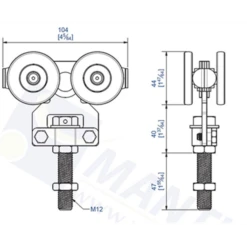 Monture Fixation Chant 4 Galets Acier Pour Rail 50x40 Mantion 2255 - Lot De 2 -Magasin D'Outils Pour La Maison Élégant mantion 2255
