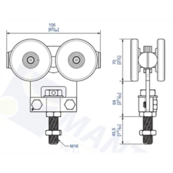 Monture Fixation Sur Chant 4 Galets Acier Cémenté Vis M16 Pour Rail 85x70 : Mantion 2285A - Lot De 2 -Magasin D'Outils Pour La Maison Élégant mantion 2285a 1