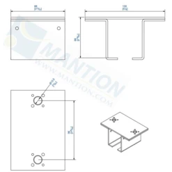 Support Enveloppant à Visser Au Plafond Rail Associé 6255 Mantion 6359