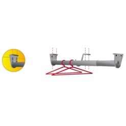 Mottez Barre Penderie Réglable 130-240 Cm Avec 2 Crochets - Blanc -Magasin D'Outils Pour La Maison Élégant montage penderie mottez 2