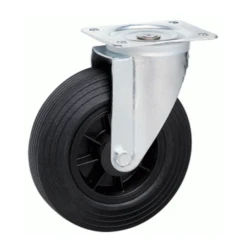 Roulette Sur Platine Pivotante Caoutchouc Noir Diamètre 200 Mm PRODIF-SOMEC 022276