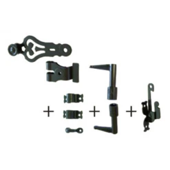 Accessoires Espagnolette Tubrain Noir Crochets Droits Torbel 07TRS16