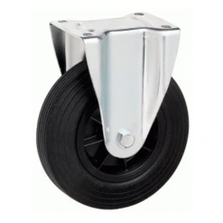 Roue Standard Fixe Caoutchouc Noir Diamètre 200 Mm : PRODIF-SOMEC 023276